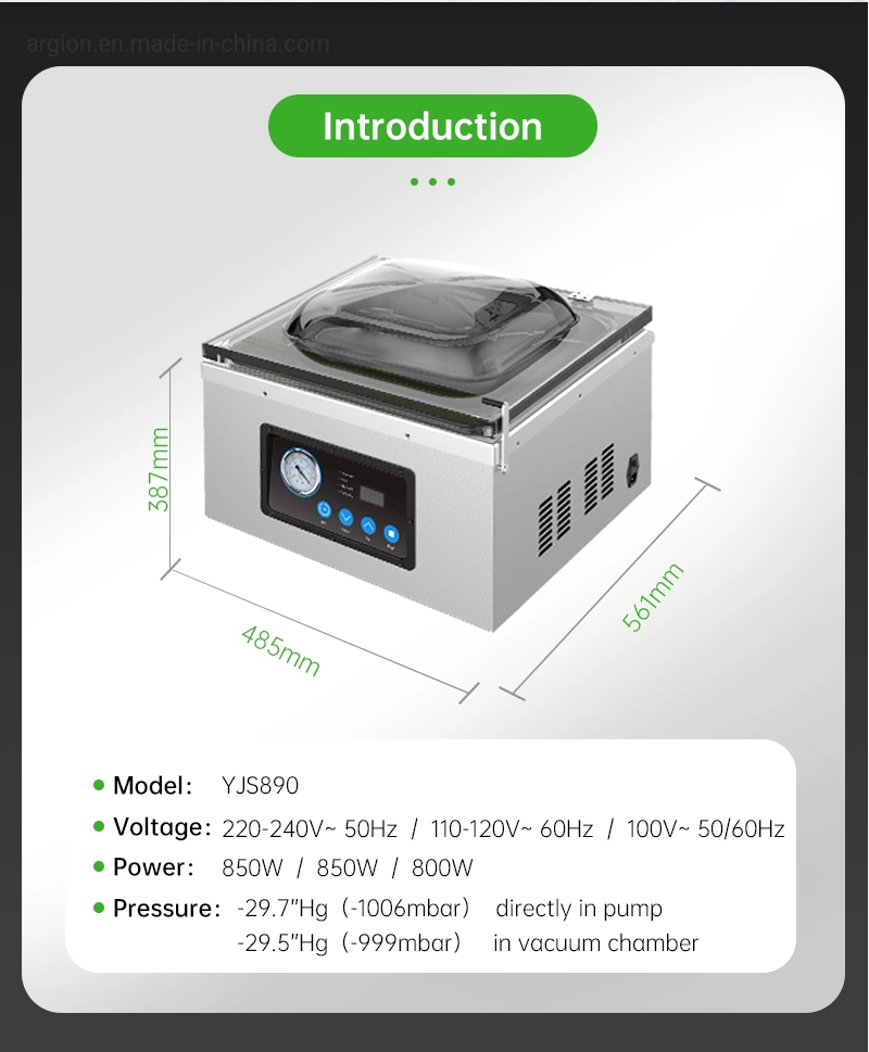 Kitchen Equipment 400mm Sealer Bar Automatic Food Chamber Vacuum Sealer with CE/RoHS